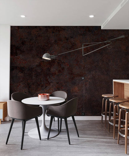 Rustic Burnt Sienna Textured Mural Wallpaper in kitchen