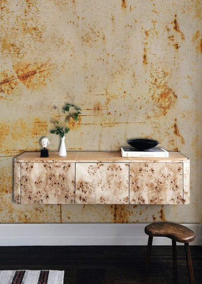 Rustic Industrial Textured Mural Wallpaper in living room
