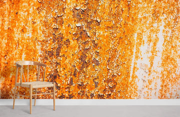 Rustic Orange Textured Mural Wallpaper