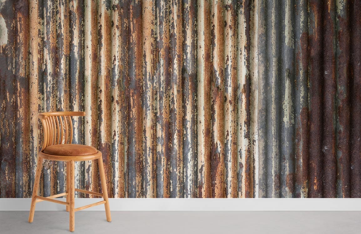 Rusted effect Industrial Mural Wallpaper for Room design