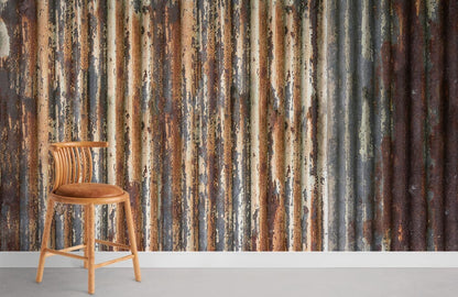 Rusted effect Industrial Mural Wallpaper for Room design