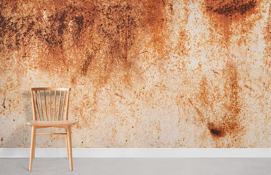 Rustic Industrial Orange Mural Wallpaper