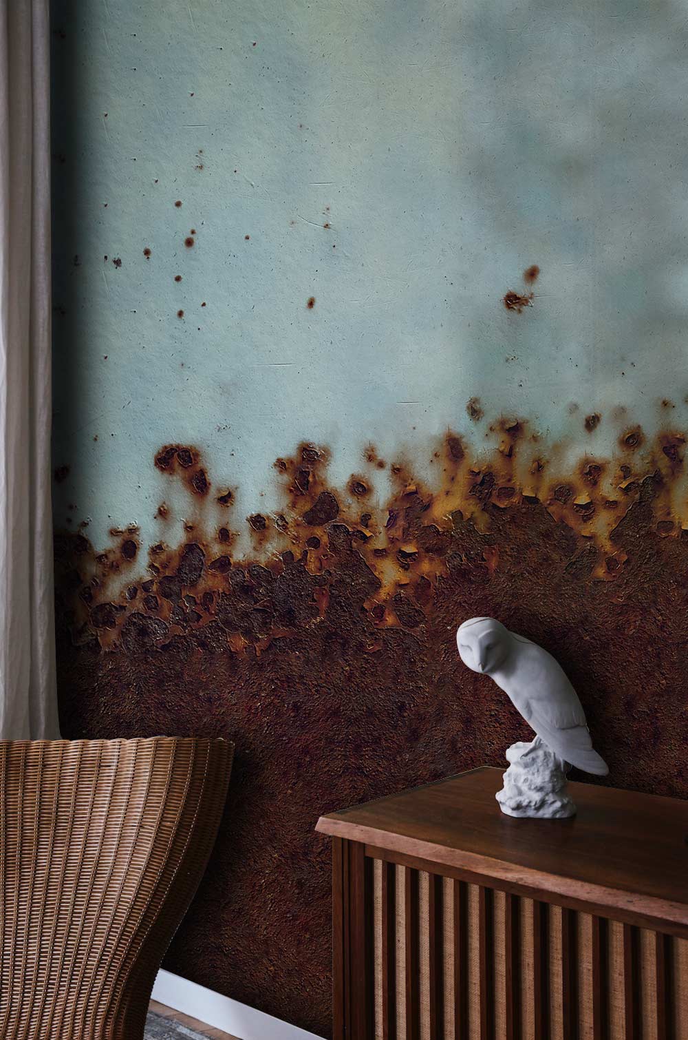 Rust Wave metal effect wall Mural for hallway decor