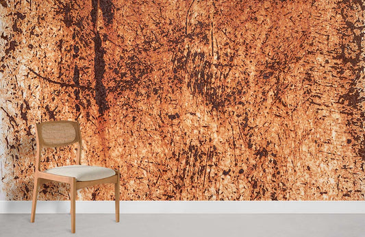 Rustic Burnt Orange Metallic Mural Wallpaper