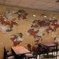 Wallpaper mural in the style of a rustic brown map, ideal for use in restaurants.