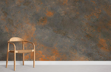 Rustic Industrial Orange Concrete Mural Wallpaper