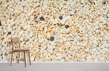 Neutral Pebble Stone Texture Mural Wallpaper