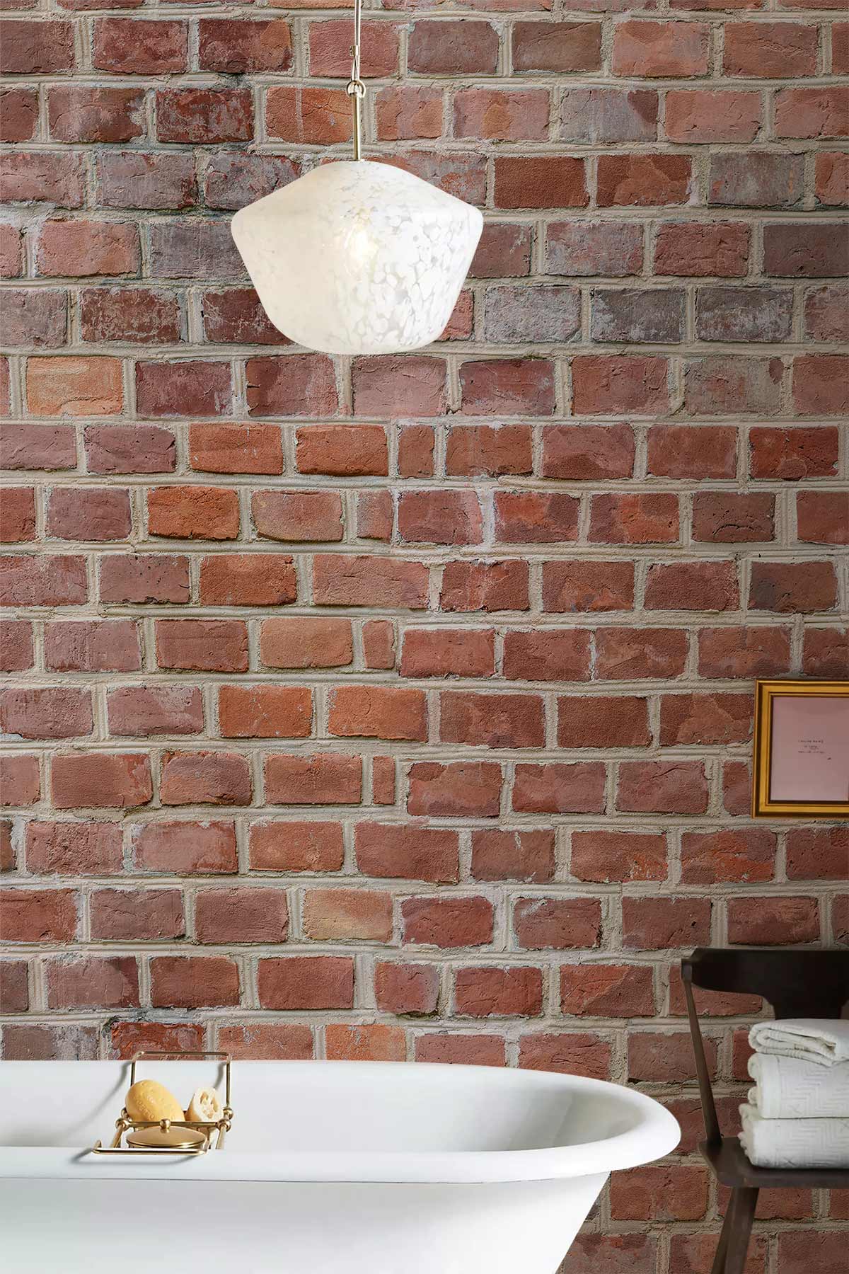 vivid brick wall industrial style design