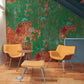 Rustic Orange Teal Weathered Mural Wallpaper