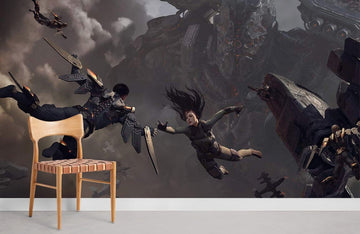 Futuristic Sci-Fi Battle Wall Mural