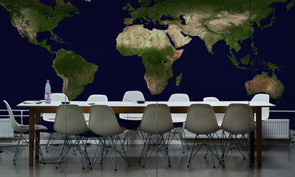 Earth Map Wall Mural Mural Wallpaper in conference room