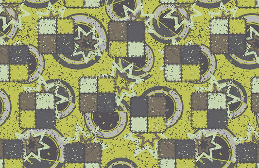 Abstract Geometric Yellow Grey Mural Wallpaper