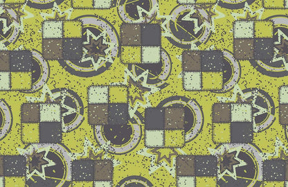 Abstract Geometric Yellow Grey Mural Wallpaper