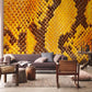 mural wallpaper featuring a unique python skin design, perfect for the living room