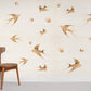 animal swallow pattern mural room
