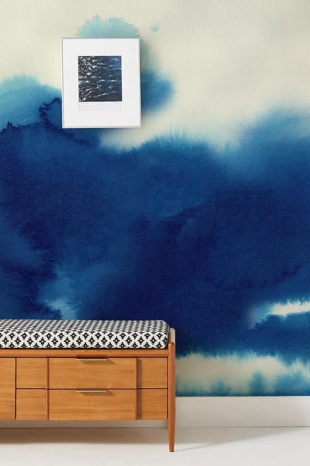 ombre watercolor wallpaper mural for living room