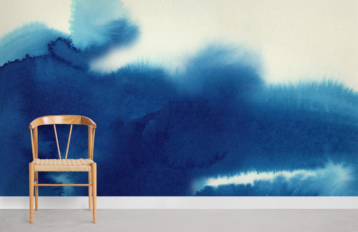 ocean blue ink wall murals