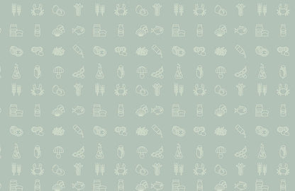Miniature Patterns Ocean Life Wallpaper Mural for Interior Design of Homes