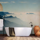 Wallpaper Mural for Bathroom Decoration Featuring the Scenery of Sea of Clouds at Peak Landscapes