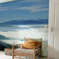 Wallpaper mural for the hallway decor featuring a sea of clouds on mountains.