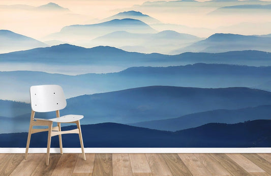 Wallpaper mural with a sea of clouds, perfect for use in home decor