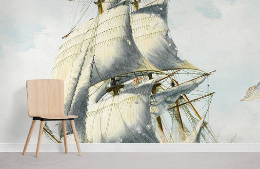 Stormy seas and sailing vessels wallpaper