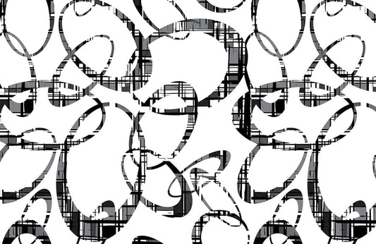 Modern Abstract Black and White Mural Wallpaper