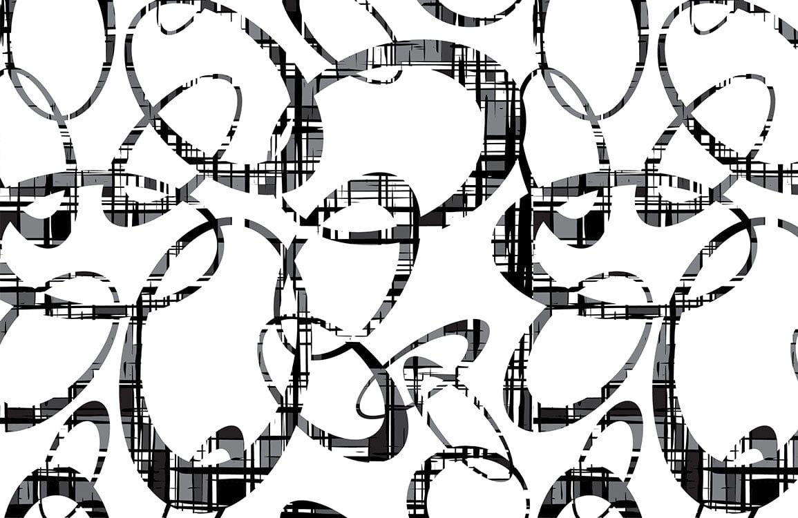 Modern Abstract Black and White Mural Wallpaper