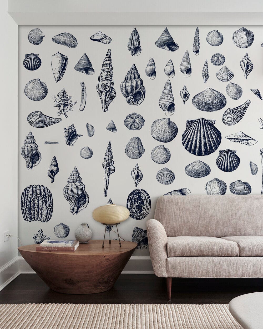 custom shell pattern wallpaper mural for home decor