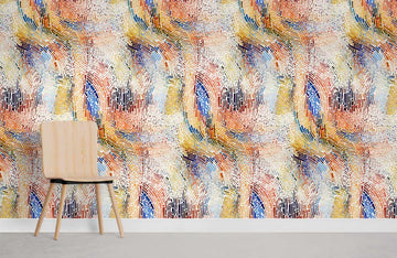 Abstract Colorful Herringbone Mural Wallpaper