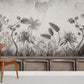 Wallpaper mural with moving plants in the room