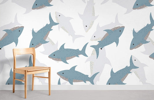Cartoon Shark Animal Wallpaper Room