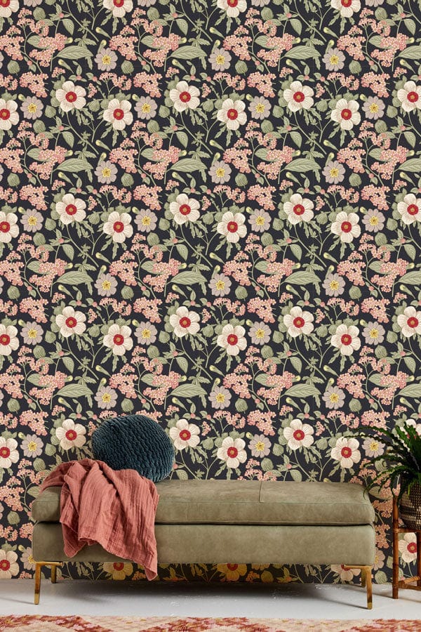 Wallpaper mural with Shattered Wild Flowers Design, Ideal for Hallway Decoration