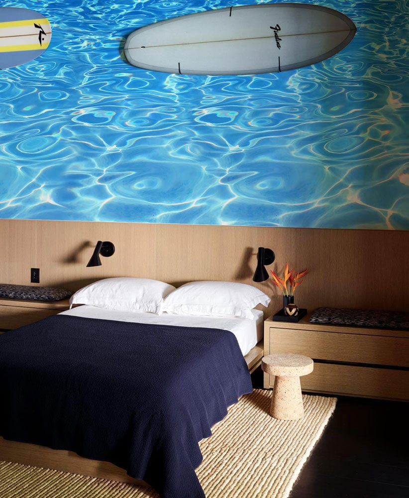 pool water blue fresh wall mural decor for bedroom