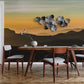 Living Room Featuring a Sunshine Mountain Wallpaper Mural