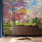 spring landscape of flower garden colorful wallpaper