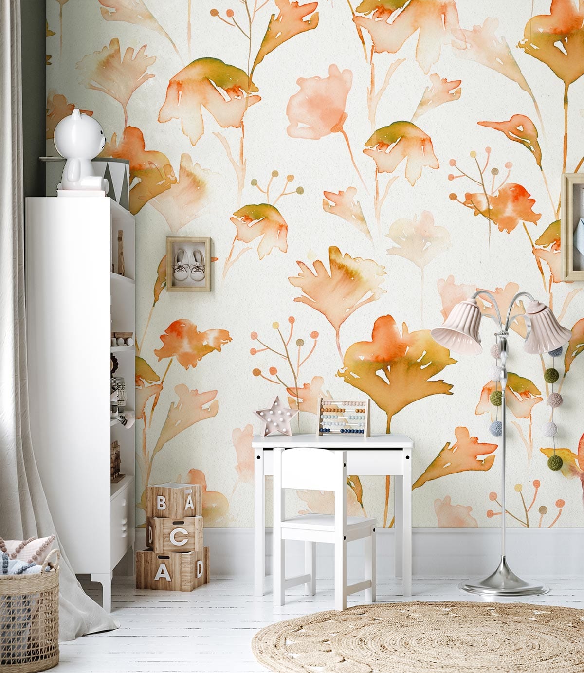 Ginkgo Tree Shedding Its Leaves in the Fall Wallpaper Mural for the Living Room
