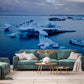cool scattered icebergs snow and ice wall mural art decoration