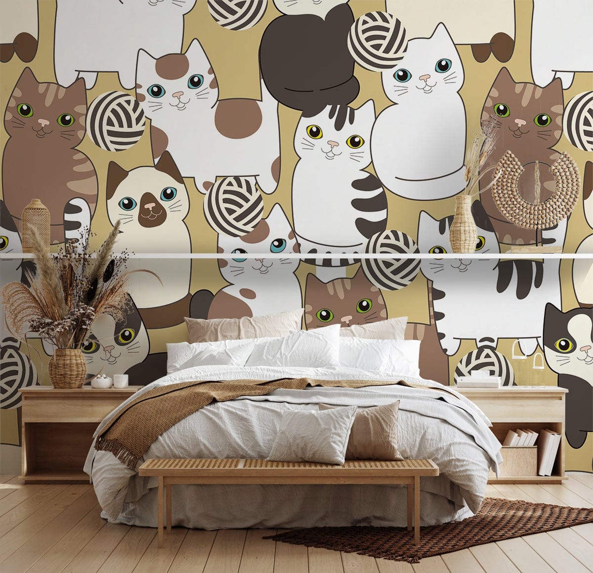 cute Cats Pattern animal Mural Wallpaper for Room decor