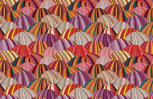 Umbrella Embroidery Wallpaper Mural