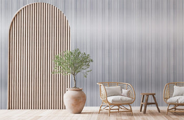 Modern Silver Striped Mural Wallpaper
