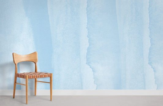 light blue watercolor mural wallpaper for room decor