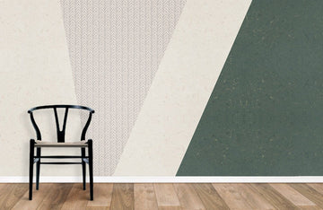 Geometric Herringbone Neutral Mural Wallpaper