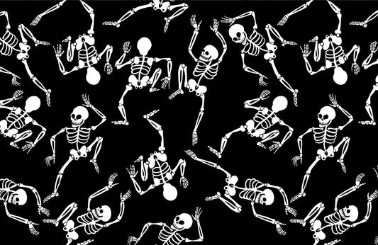 Skeleton Art Pattern Black Wallpaper Art design