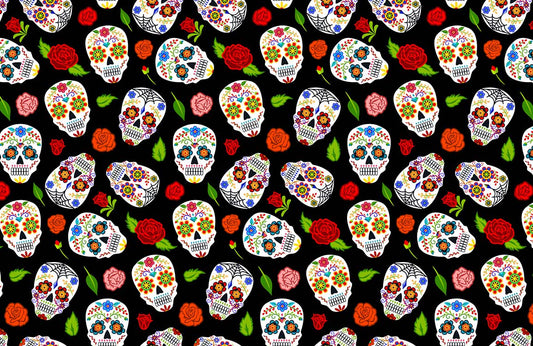 Skeleton & Rose Pattern Cool Wallpaper Custom Design