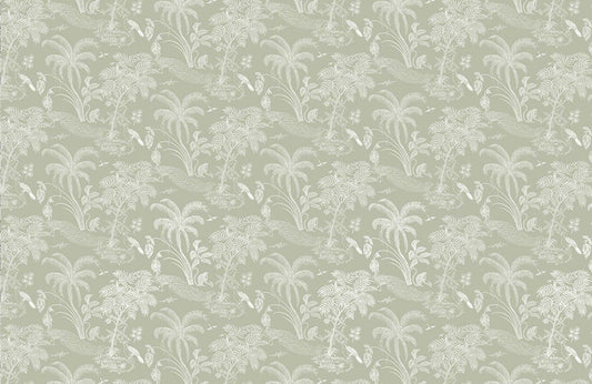 Elegant Grey Botanical Garden Mural Wallpaper