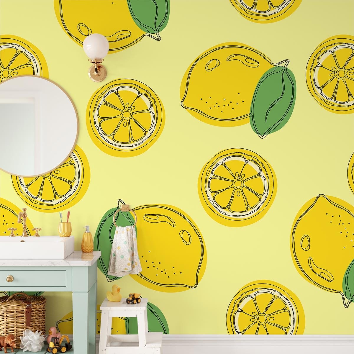 Fresh Lemon Mural Wallpaper Home Decor