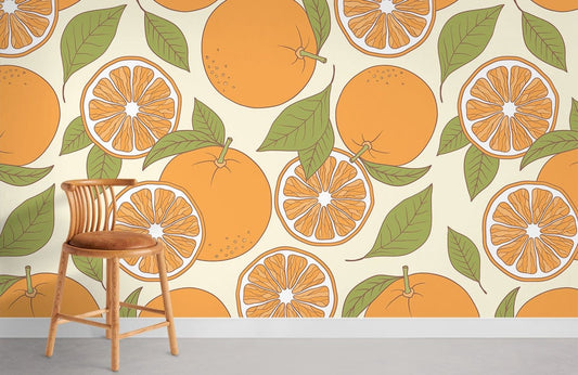 Sketch Orange Fruit Wallpaper For  Room