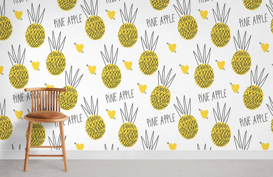 Sketch Pineapple Wall Mural For Room