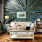 Wallpaper Mural for Living Room Decoration Featuring a Scene of Sky Overlooking Forest Crevices